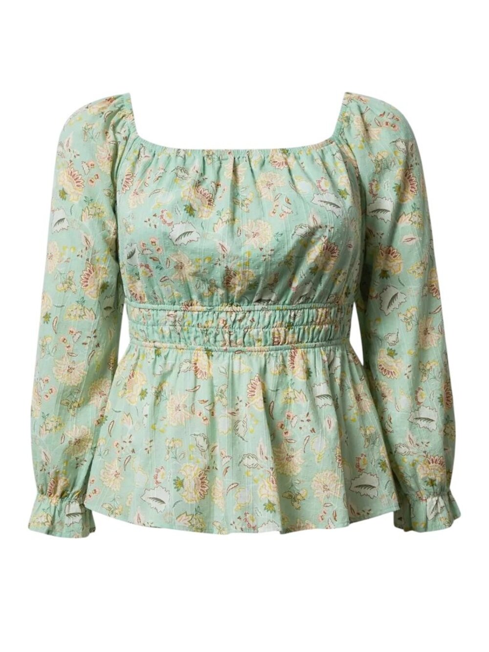 Torrid Cotton Clip Dot Blouson Sleeve Smocked Top NWT Size 2